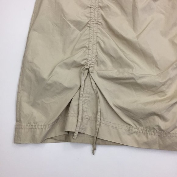 NWT JAVIER SIMORRA Beige/Sand Adj Drawstring  Exposed Zipper Front Lined Skirt - Picture 9 of 13